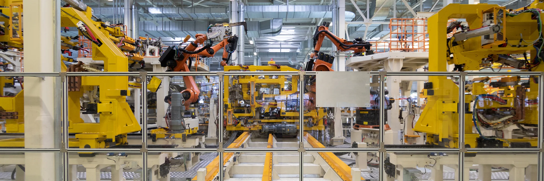 Stock photograph: Robotic equipment on an automotive production line